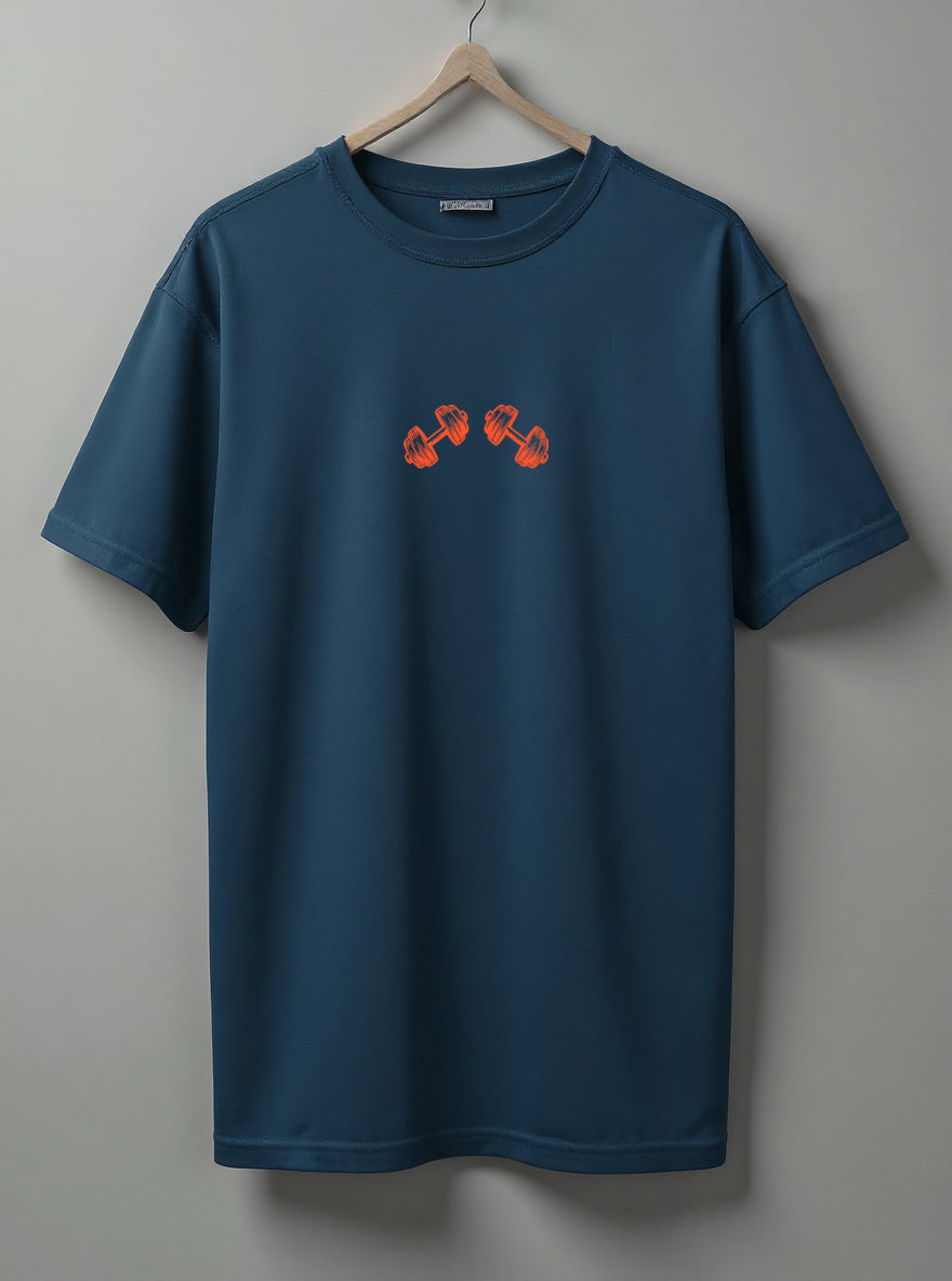 Strong Life Drop Shoulder T-Shirt – Black, White & Blue