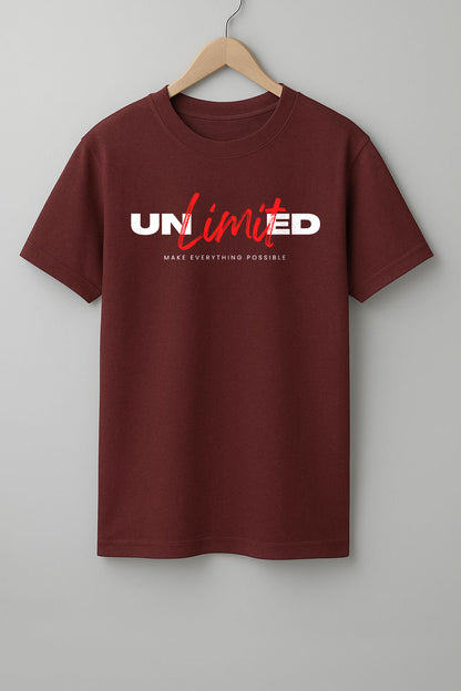 Unlimited T-Shirt - White, Black & Maroon