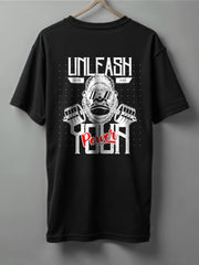 Unleash Drop Shoulder T-Shirt – Black, White & Blue
