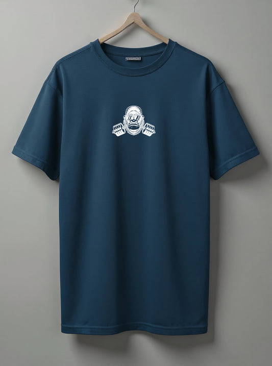 Unleash Drop Shoulder T-Shirt – Black, White & Blue