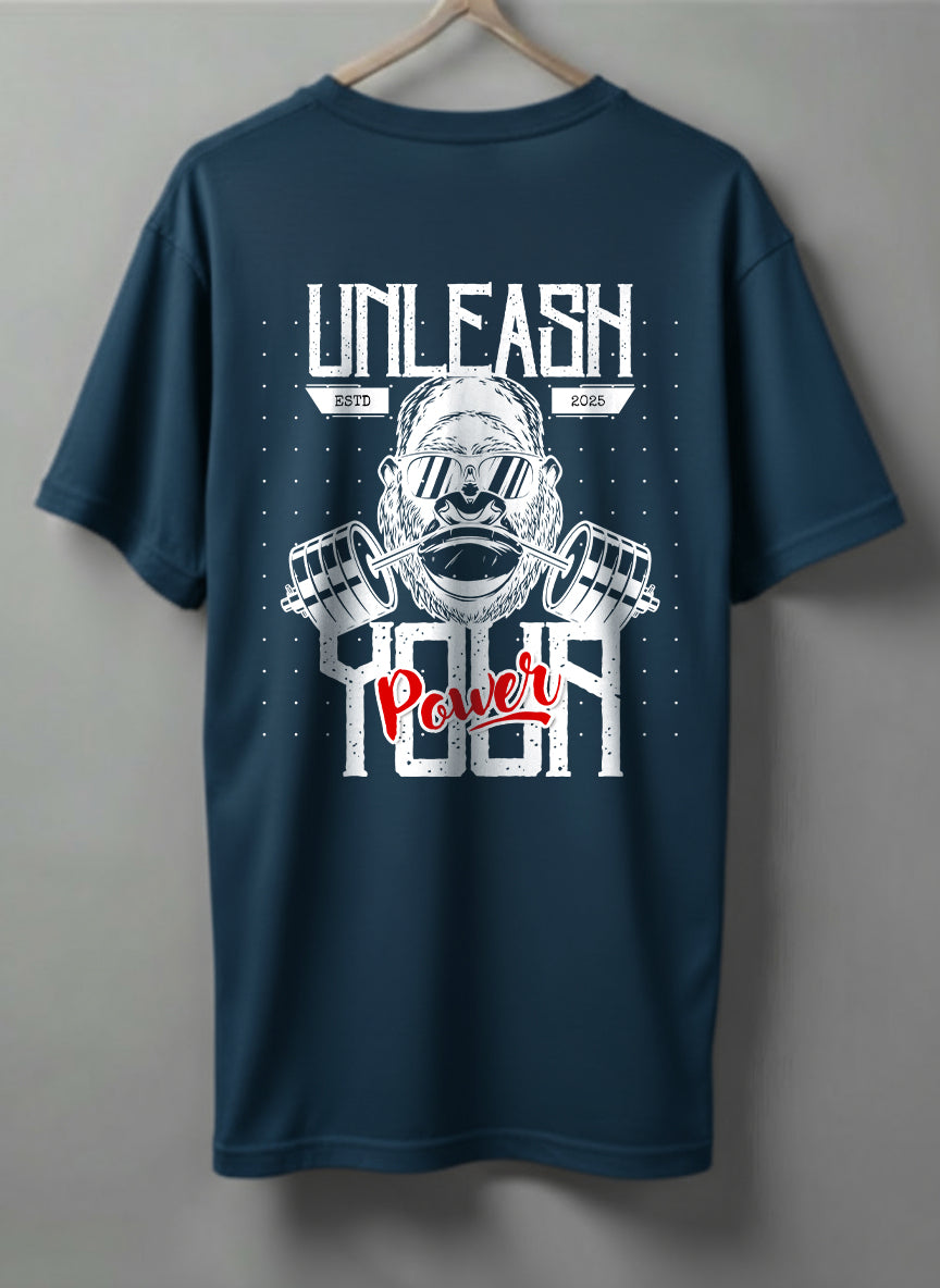 Unleash Drop Shoulder T-Shirt – Black, White & Blue