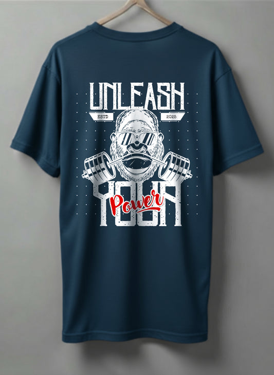 Unleash Drop Shoulder T-Shirt – Black, White & Blue