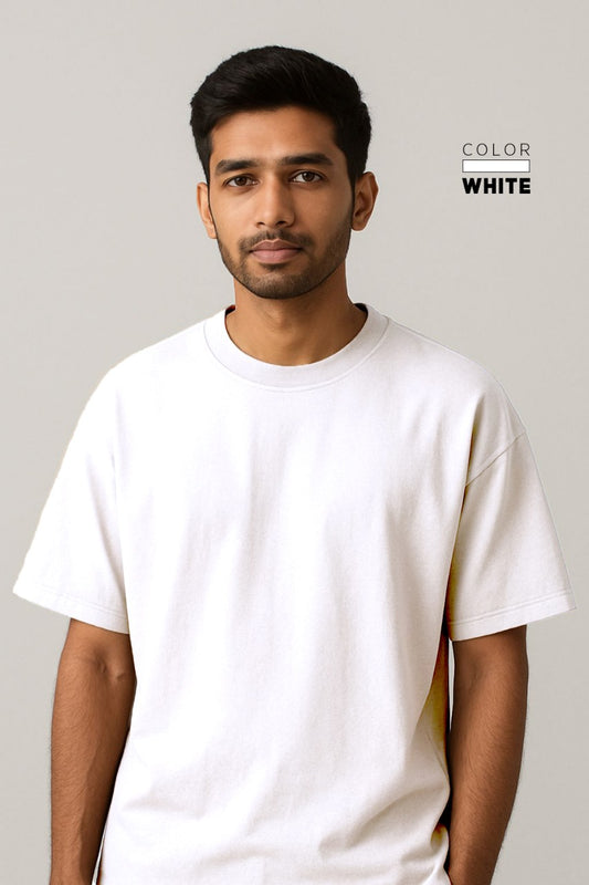 Drop-shoulder Tee - WHITE
