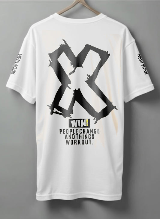 Win Oversized T-Shirt – Beige & White