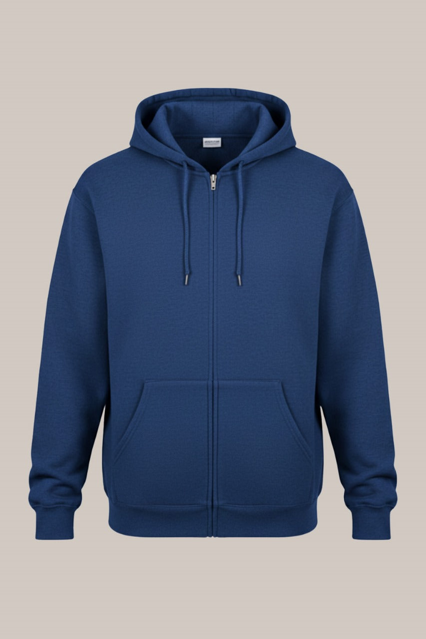 Men’s Classic Royal Blue Zipper Hoodie – Everyday Comfort Collection