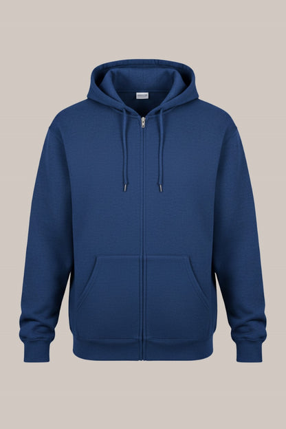Men’s Classic Royal Blue Zipper Hoodie – Everyday Comfort Collection