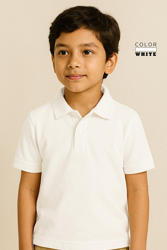 Kids Polo T-shirts - White