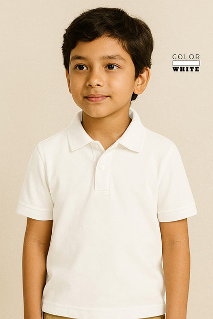 Kids Polo T-shirts - White