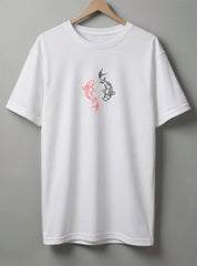 Yin Yang Koi Oversized T-Shirt – White, Black, Olive Green & Blue