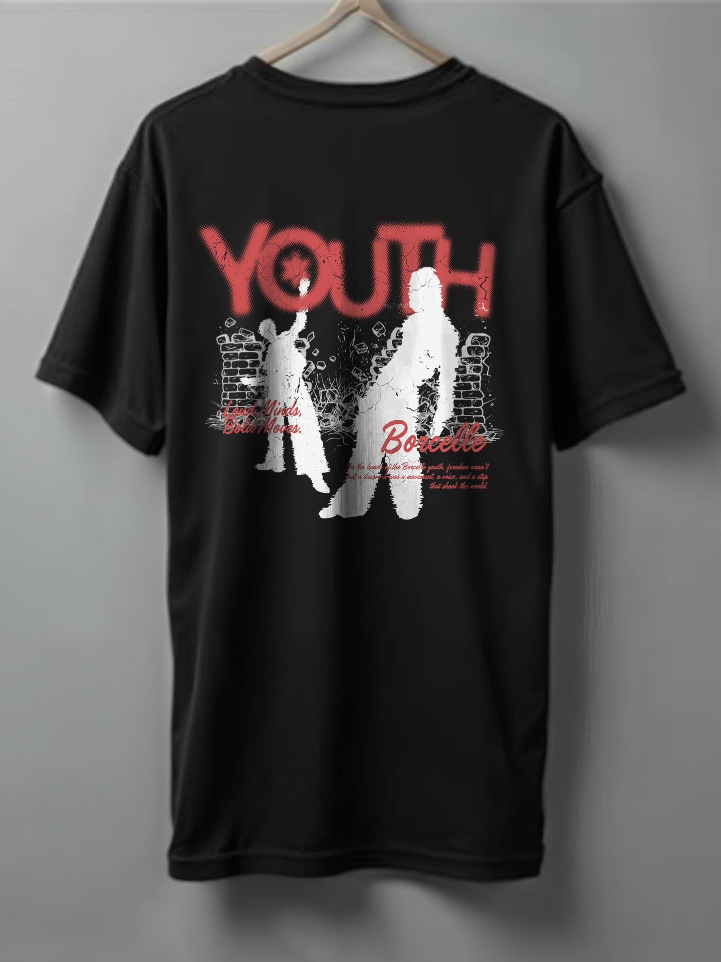 Youth Oversized T-Shirt – Black & Maroon