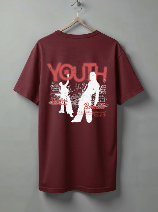 Youth Oversized T-Shirt – Black & Maroon