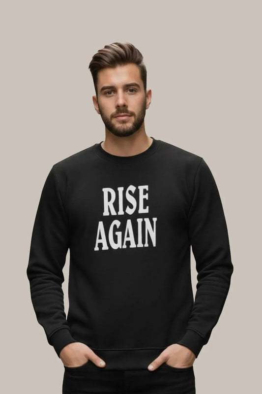 RISE AGAIN Printed Sweatshirt – Black