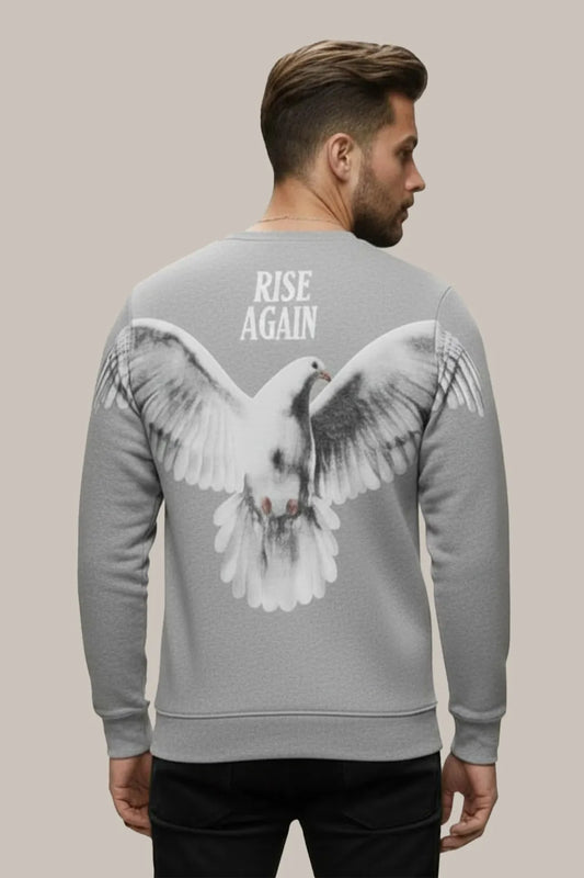 RISE AGAIN Printed Sweatshirt – Heather Grey