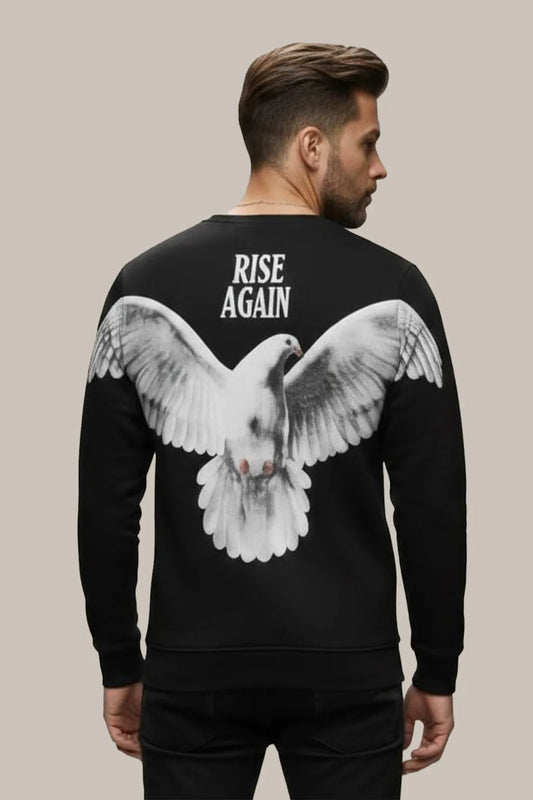RISE AGAIN Printed Sweatshirt – Black