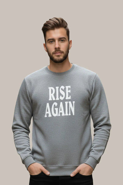 RISE AGAIN Printed Sweatshirt – Heather Grey