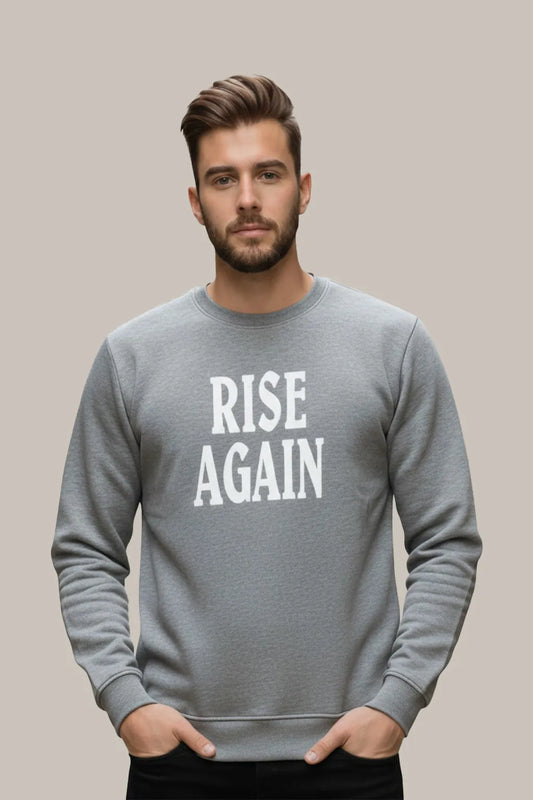 RISE AGAIN Printed Sweatshirt – Heather Grey