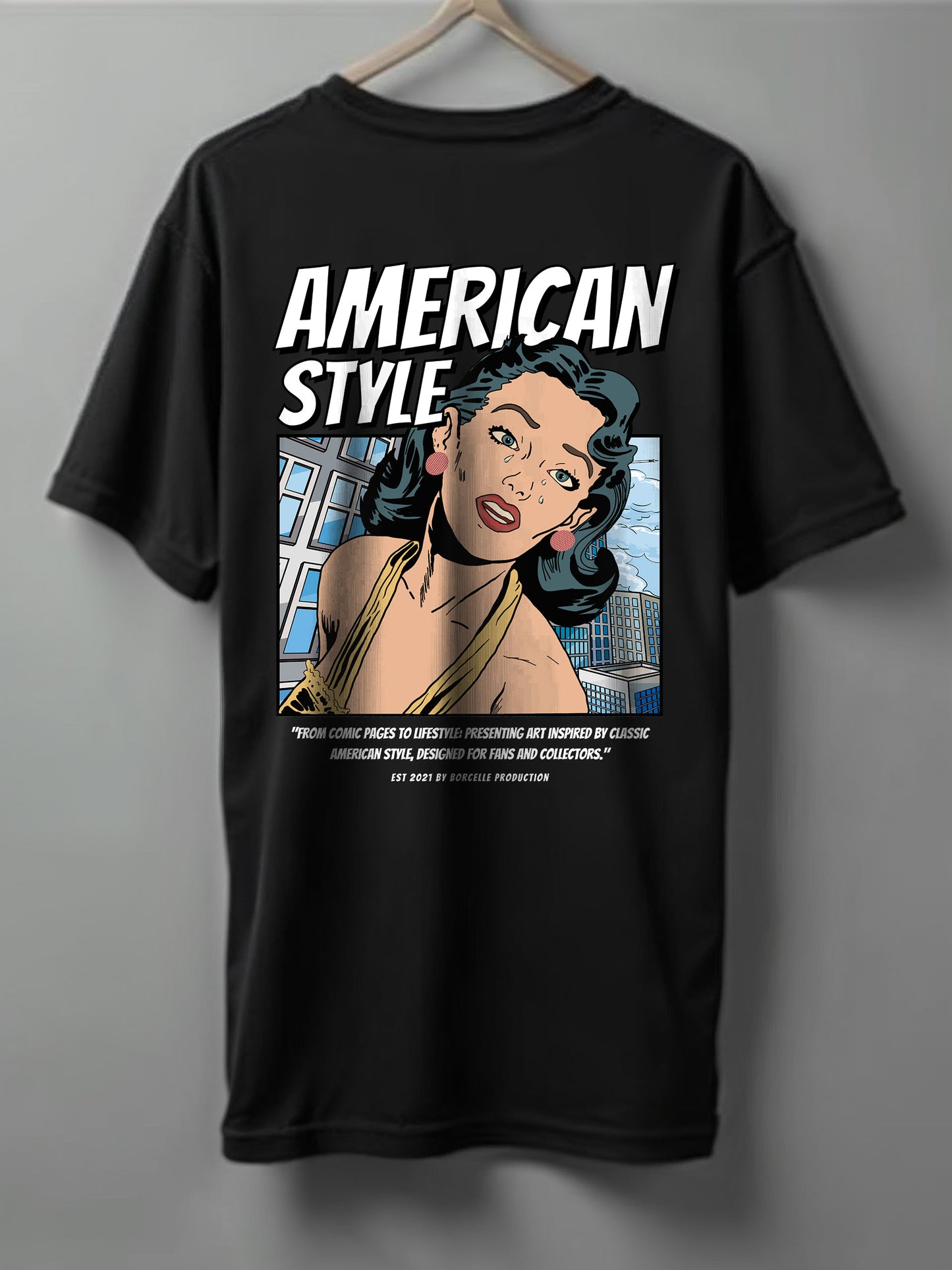 American Oversized T-Shirt – Black, Maroon & Olive Green