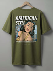 American Oversized T-Shirt – Black, Maroon & Olive Green