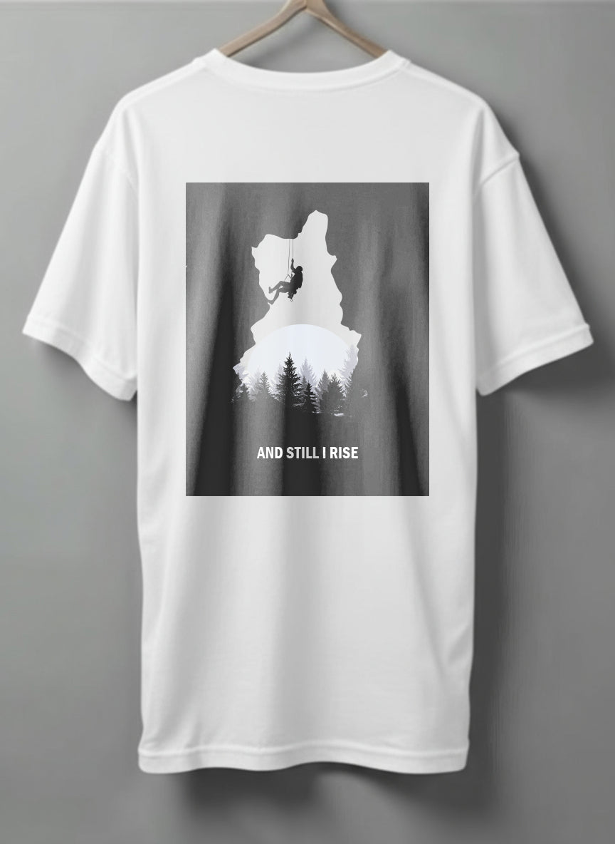 And Still I Rise Drop Shoulder T-Shirt – White & Black