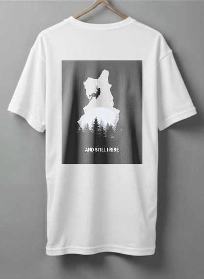 And Still I Rise Drop Shoulder T-Shirt – White & Black