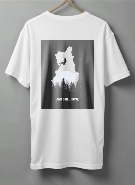 And Still I Rise Drop Shoulder T-Shirt – White & Black