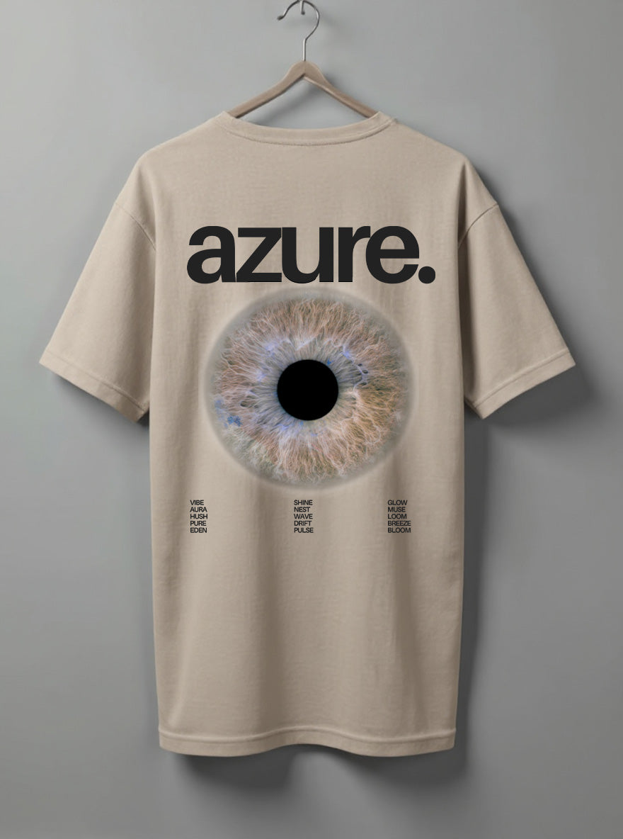 Azure Oversized T-Shirt – Maroon, White & Beige Accents