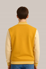Baseball Jacket– Yellow & Cream, Vibrant Contrast with Fresh Vibes