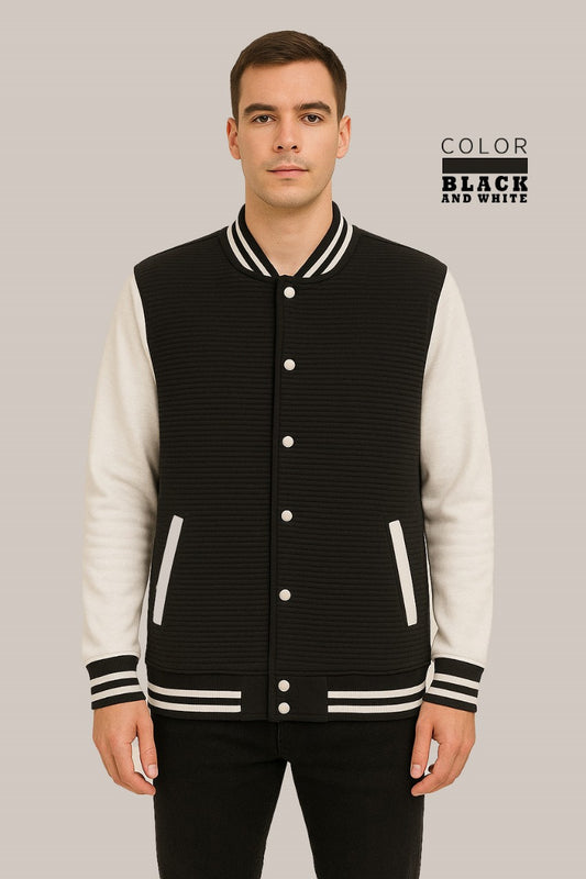 Baseball Jacket Line – Black & White Bold Style