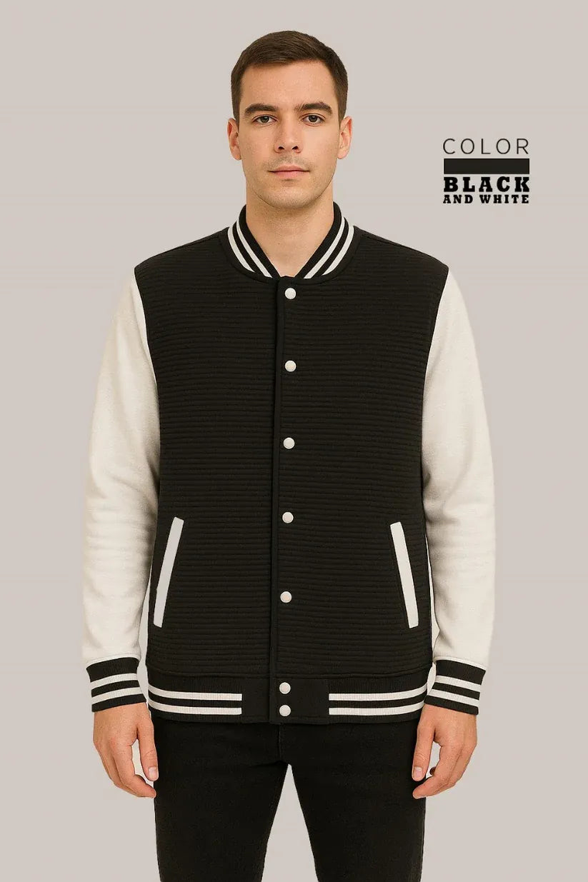 Baseball Jacket Line – Black & White Bold Style