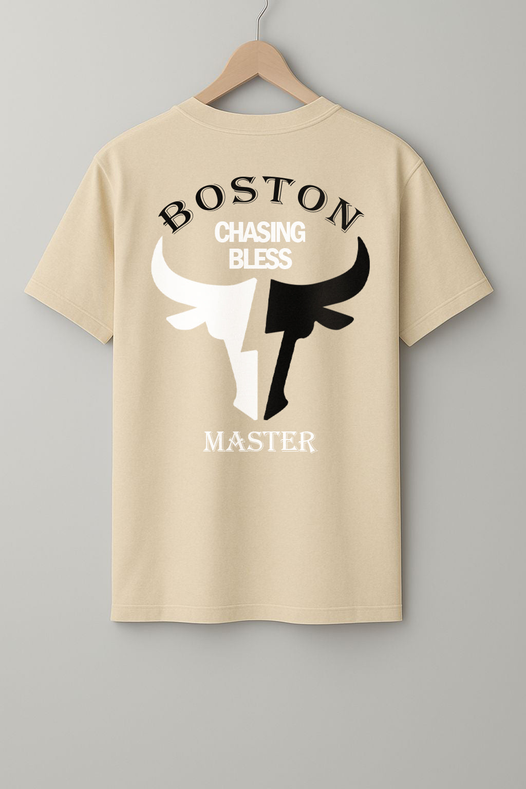 Boston T-Shirt - Black, Beige & White