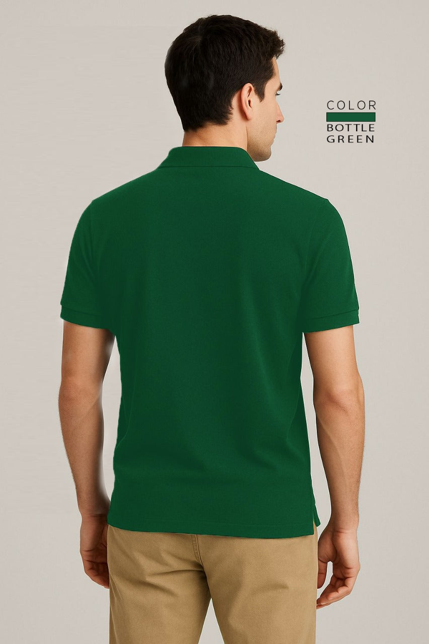 POLO TEE - BOTTLE GREEN