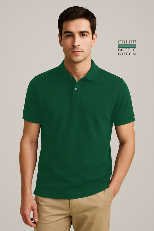POLO TEE - BOTTLE GREEN