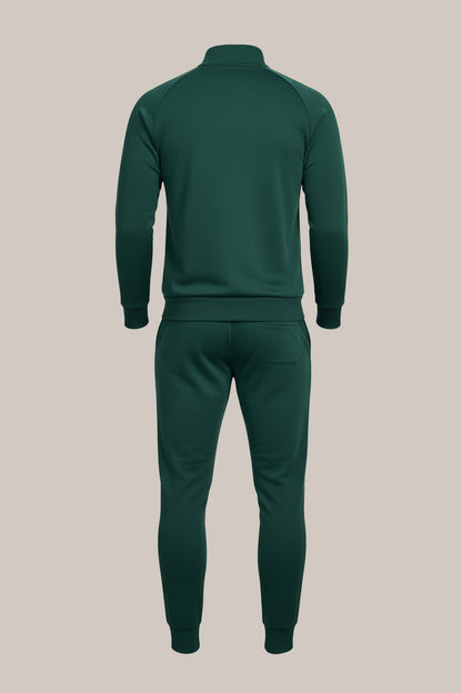 Men’s Bottle Green Sports Tracksuit – Full Zip Jacket & Slim Fit Joggers