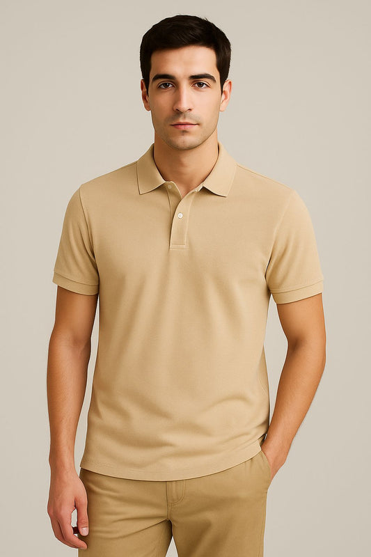 POLO TEE - CAMEL
