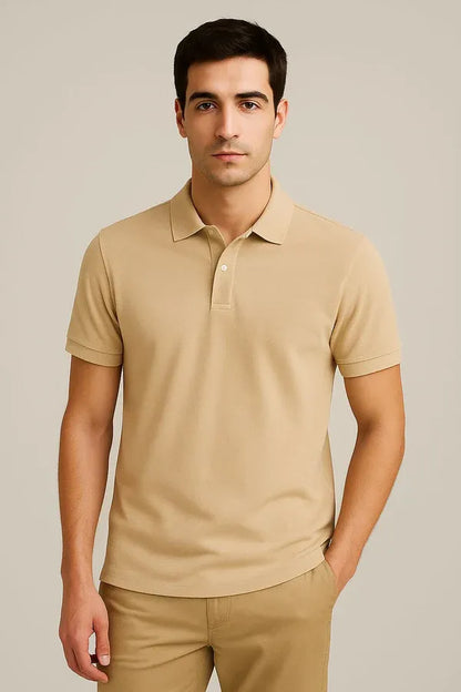 POLO TEE - CAMEL