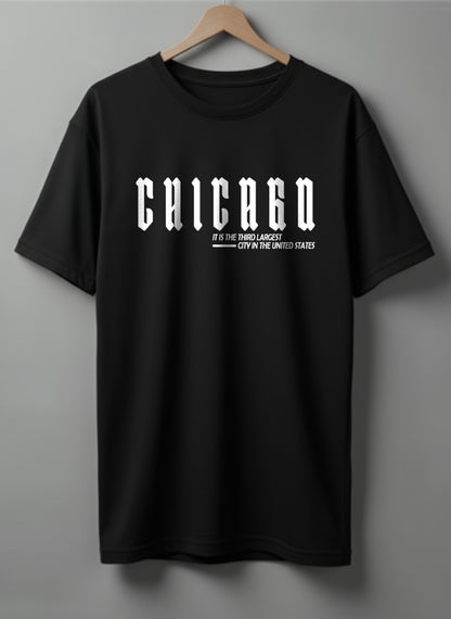 Chicago Oversized T-Shirt –  Black, Beige & White