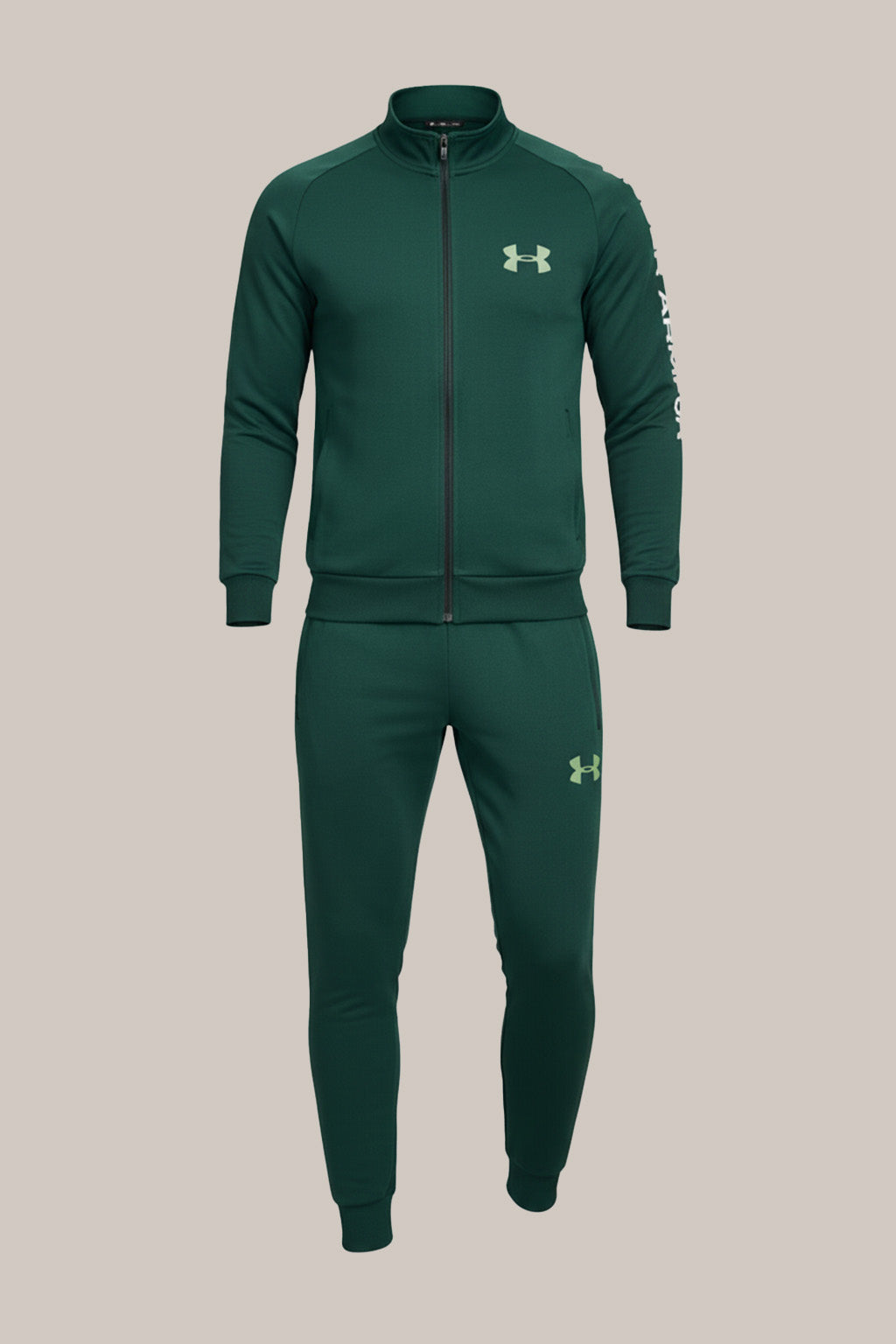 Men’s Bottle Green Sports Tracksuit – Full Zip Jacket & Slim Fit Joggers