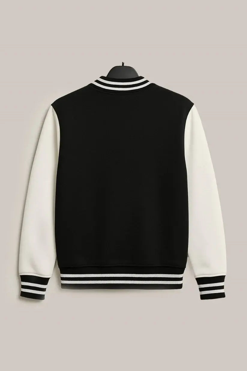 Baseball Jacket – Black & White, Timeless Style with Bold Contrast