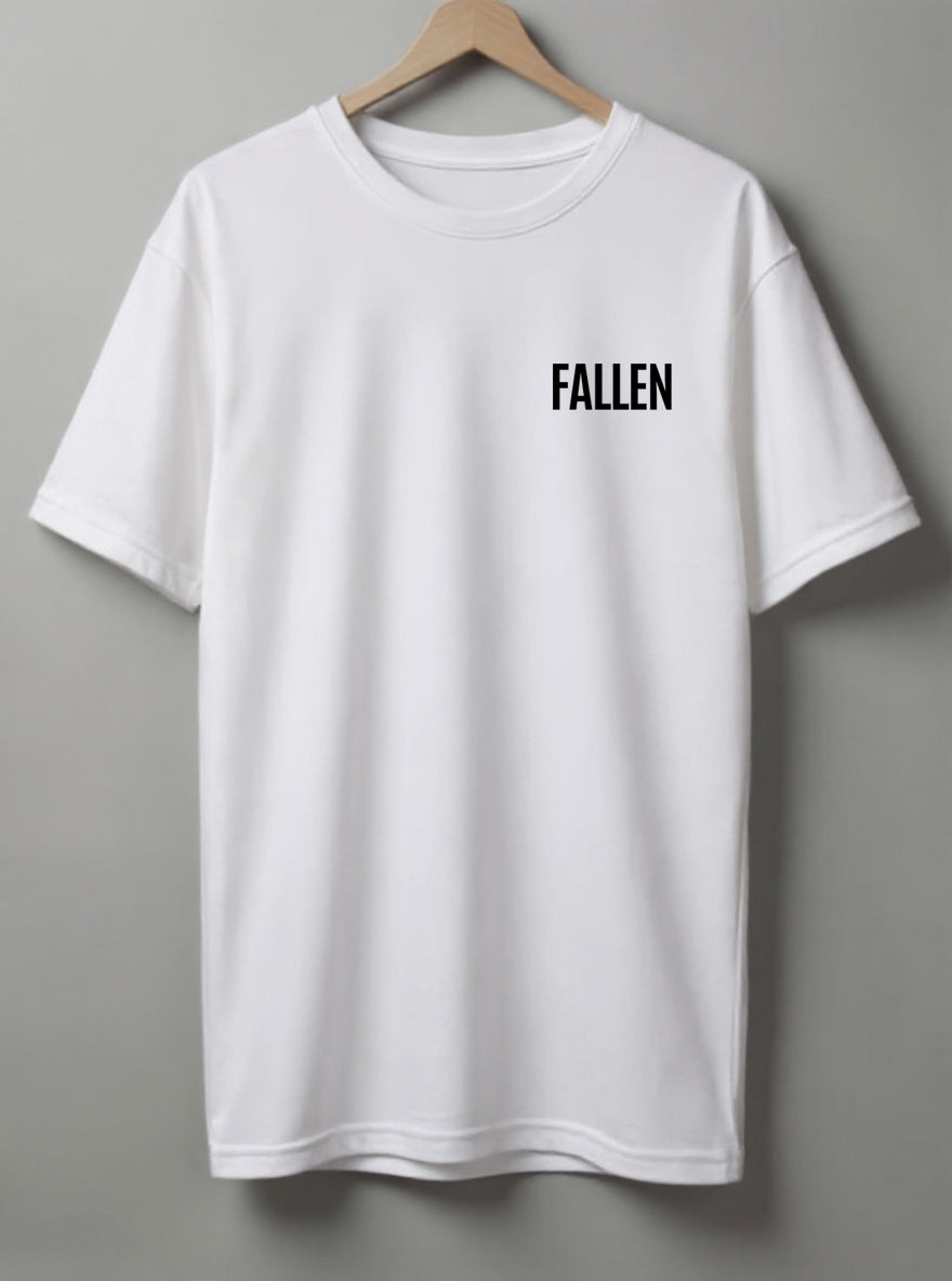 Fallen Oversized T-Shirt – White, Beige & Maroon