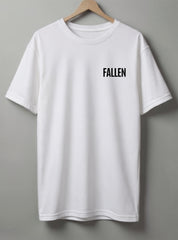 Fallen Oversized T-Shirt – White, Beige & Maroon