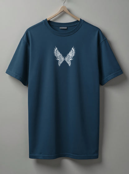 Fly Drop Shoulder T-Shirt – Black, White & Blue