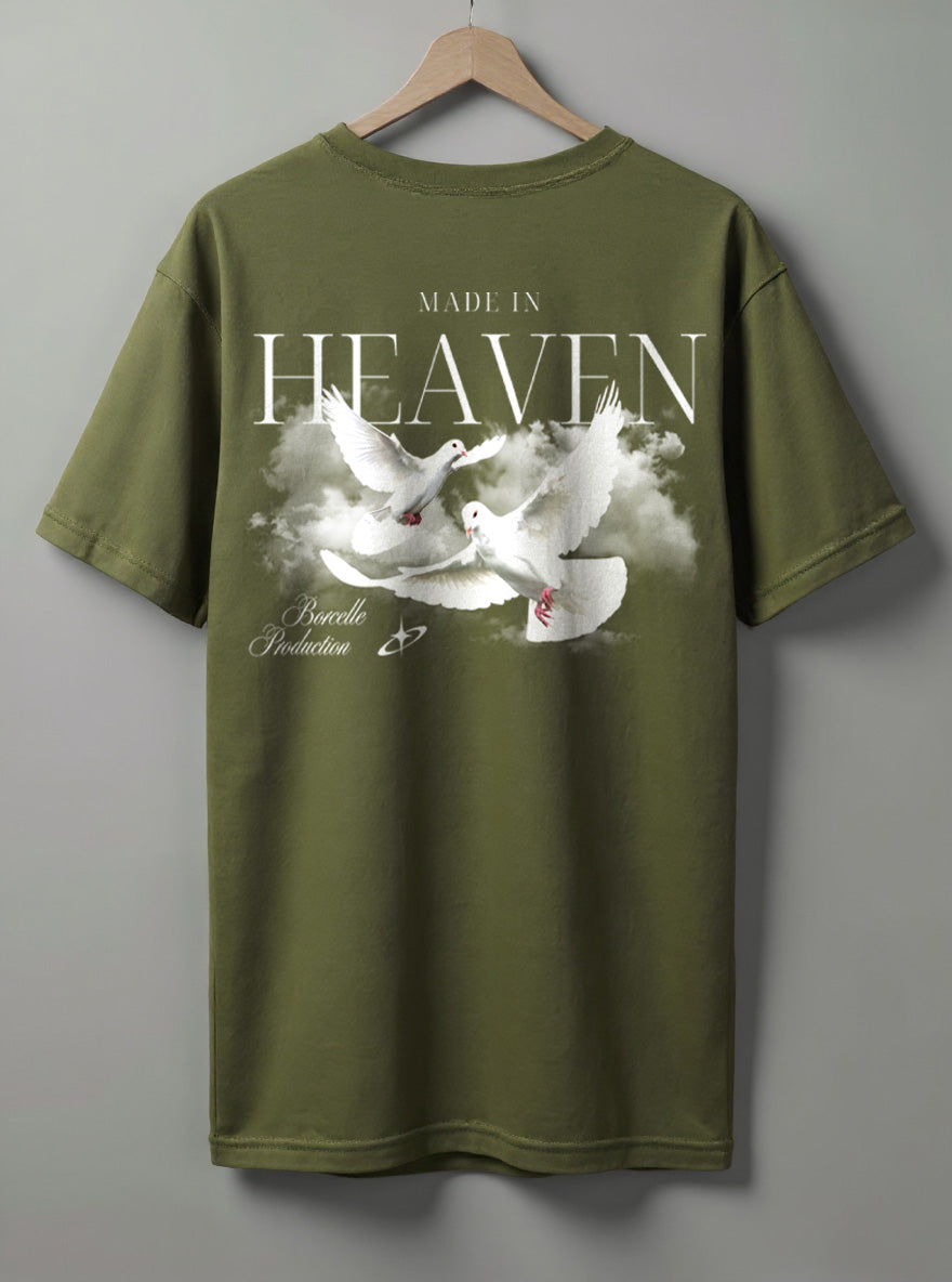 Heaven Oversized T-Shirt – Black, Olive Green & Maroon