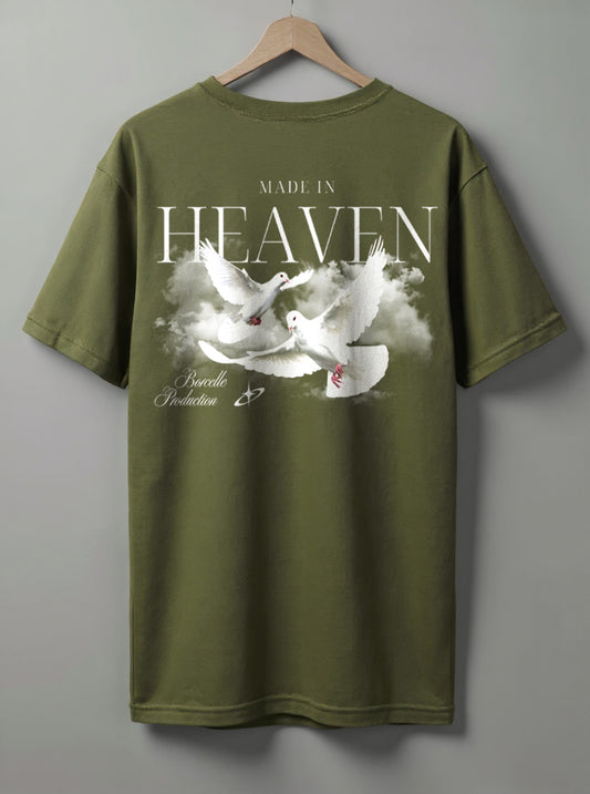 Heaven Oversized T-Shirt – Black, Olive Green & Maroon