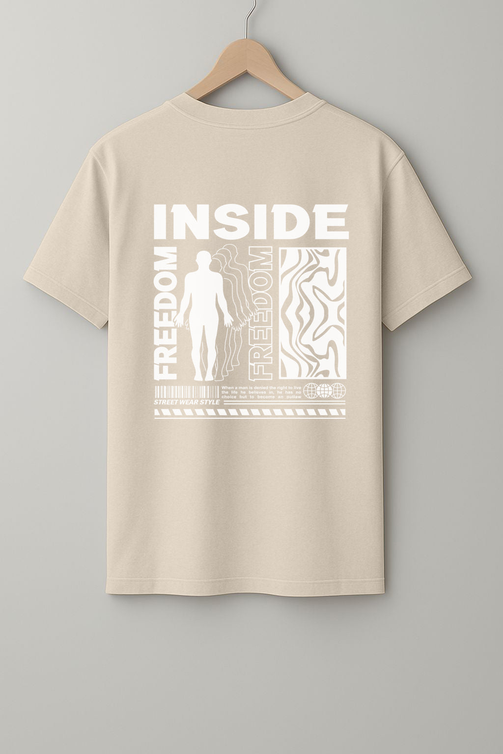 Inside Freedom T-Shirt - Black, Maroon & Beige