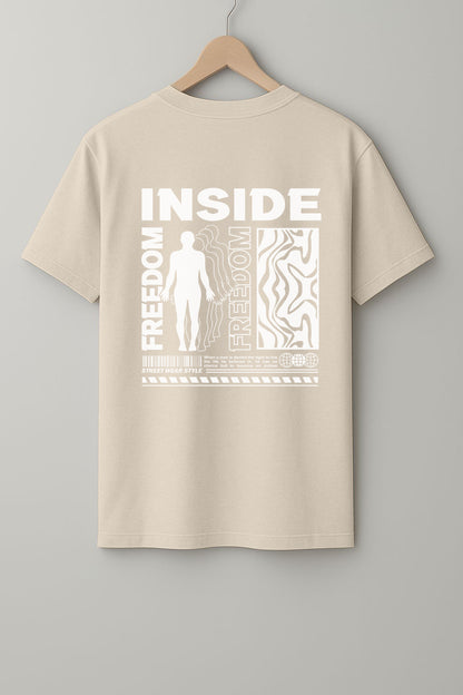 Inside Freedom T-Shirt - Black, Maroon & Beige