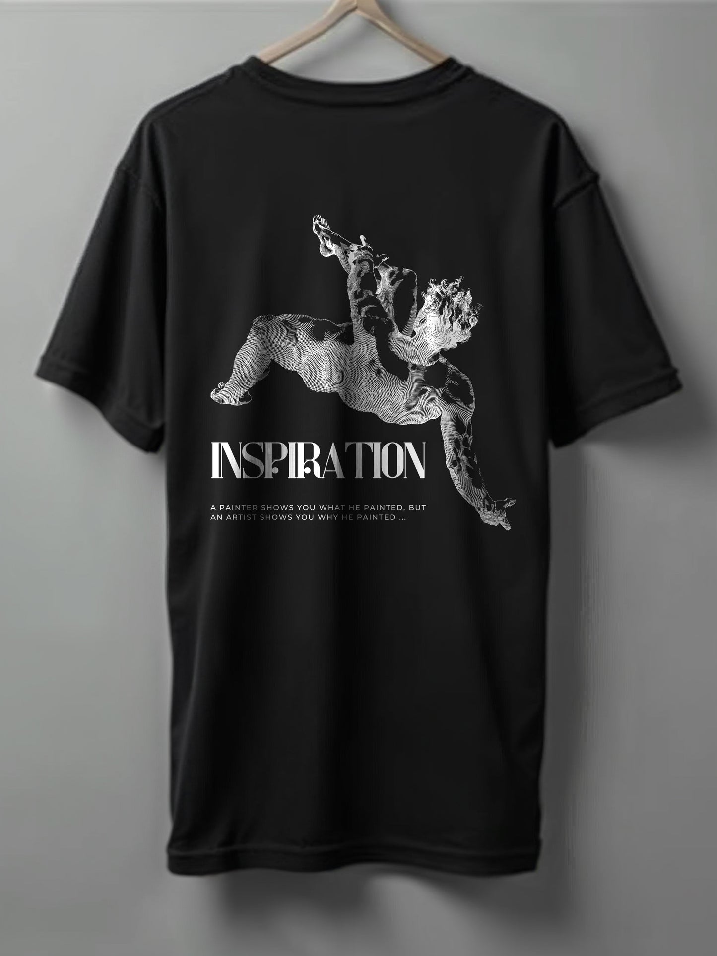 Inspiration Drop Shoulder T-Shirt – White, Black & Beige