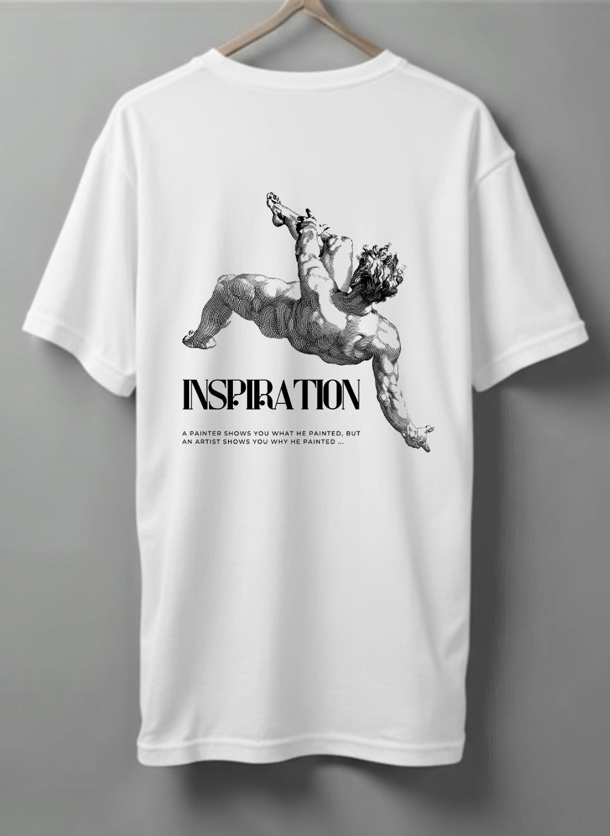 Inspiration Drop Shoulder T-Shirt – White, Black & Beige