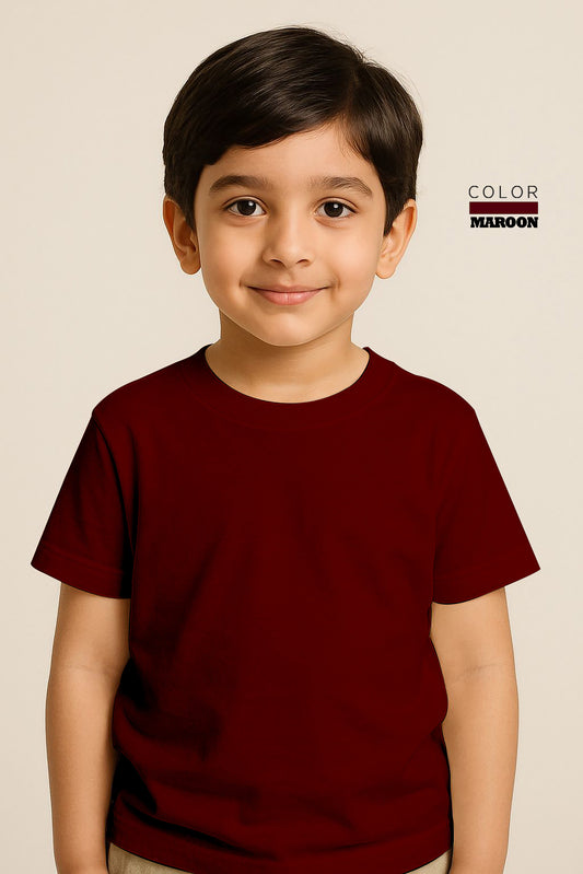 Kids Basic Tee -Maroon