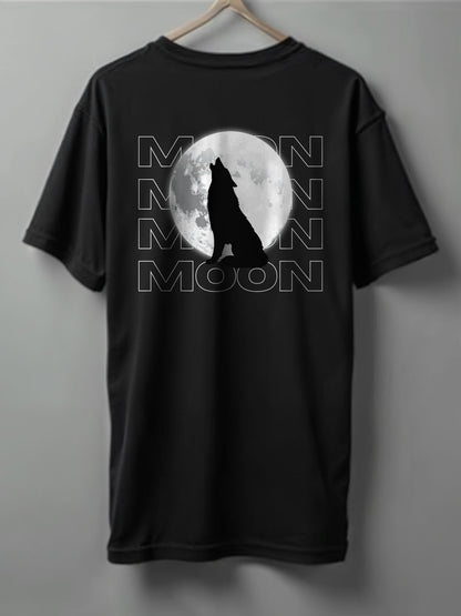 Moon Oversized T-Shirt – Black & Maroon