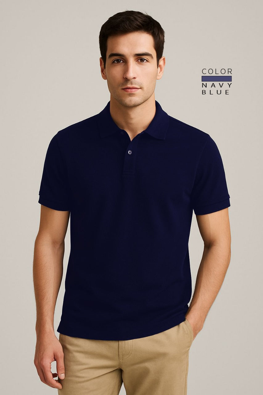 POLO TEE - NAVY BLUE